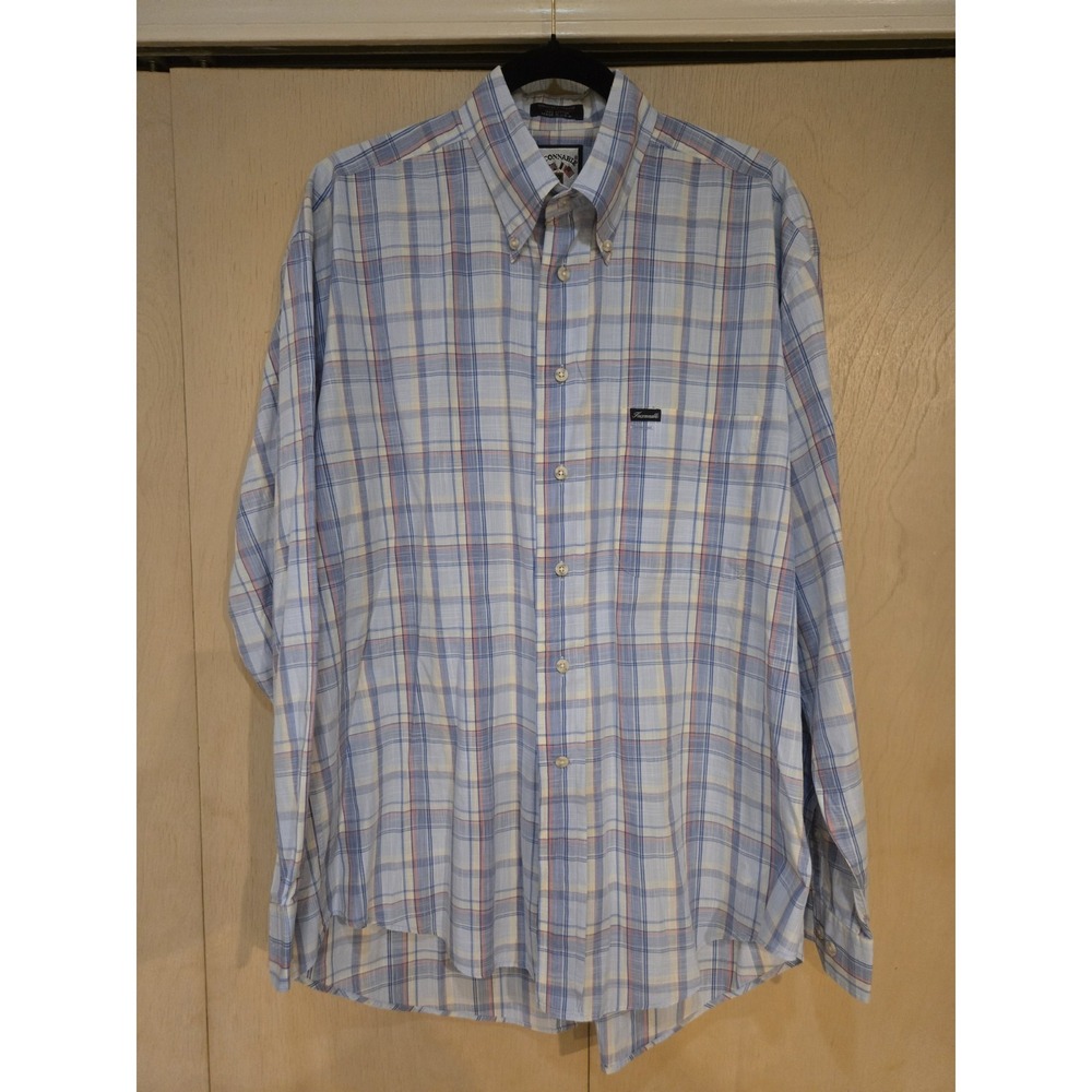Vintage Faconnable Albert Goldberg USA Made Plaid Button Down Shirt Mens L